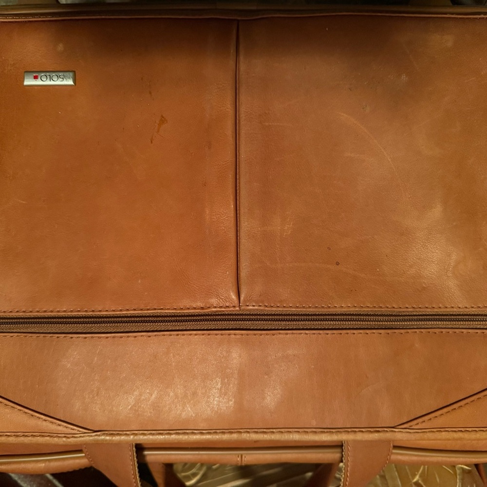 Soho Tan Leather Men's Briefcase